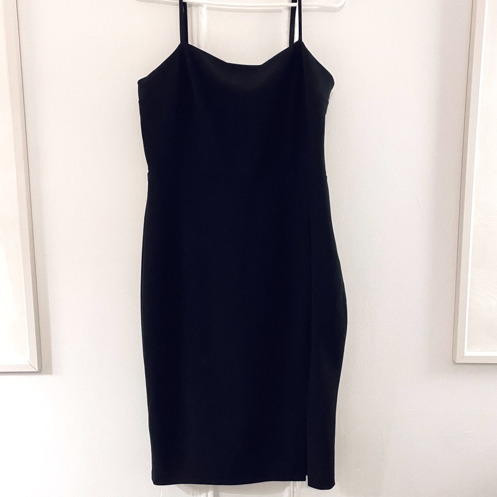 Express Black Mini Dress with Slit 🖤